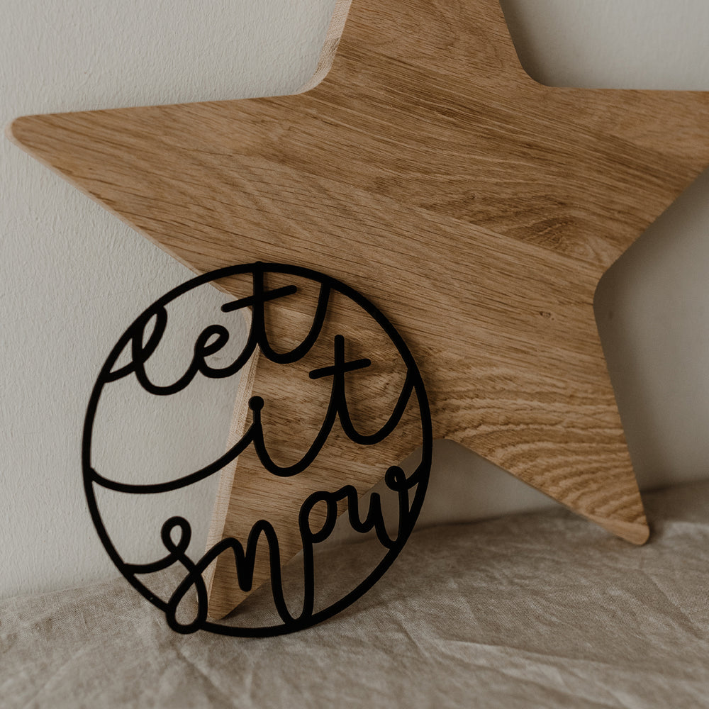 Couronne en bois Let it snow