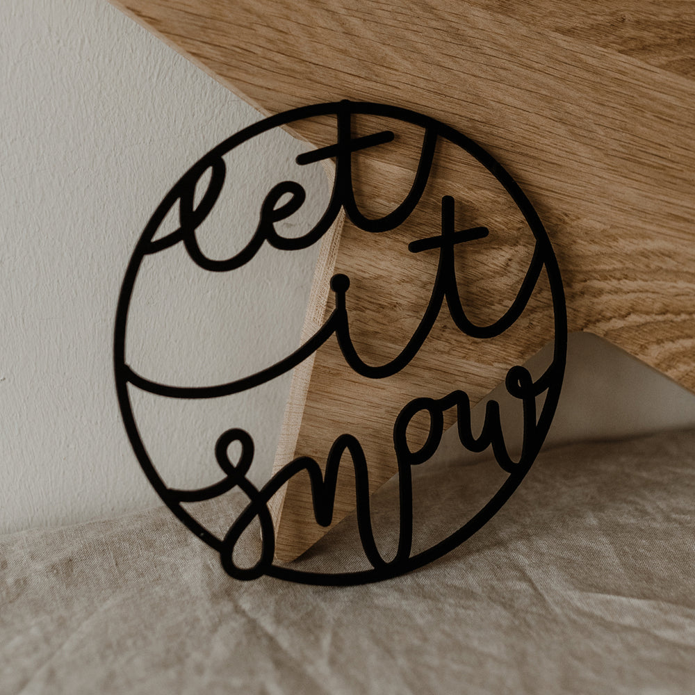 Couronne en bois Let it snow