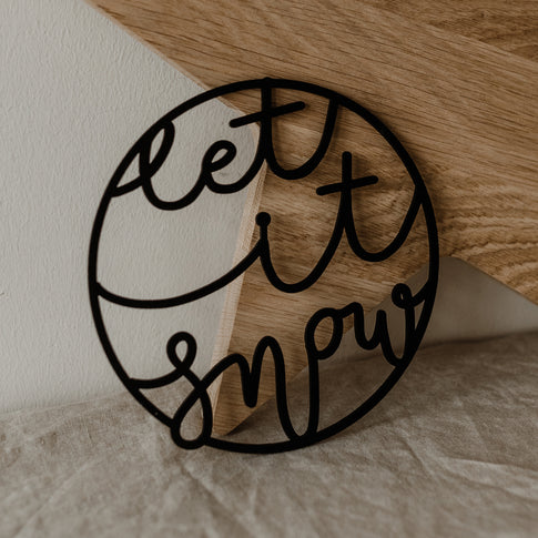 Couronne en bois Let it snow