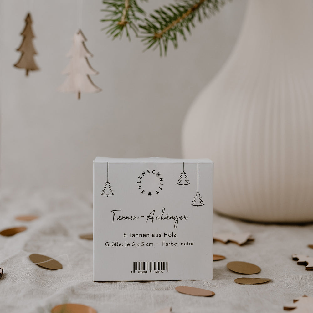 Pendentif en bois de sapin naturel en lot de 8