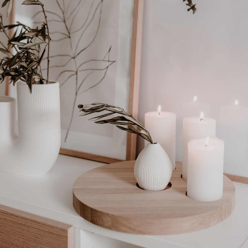 Bougeoir 32 cm en chêne