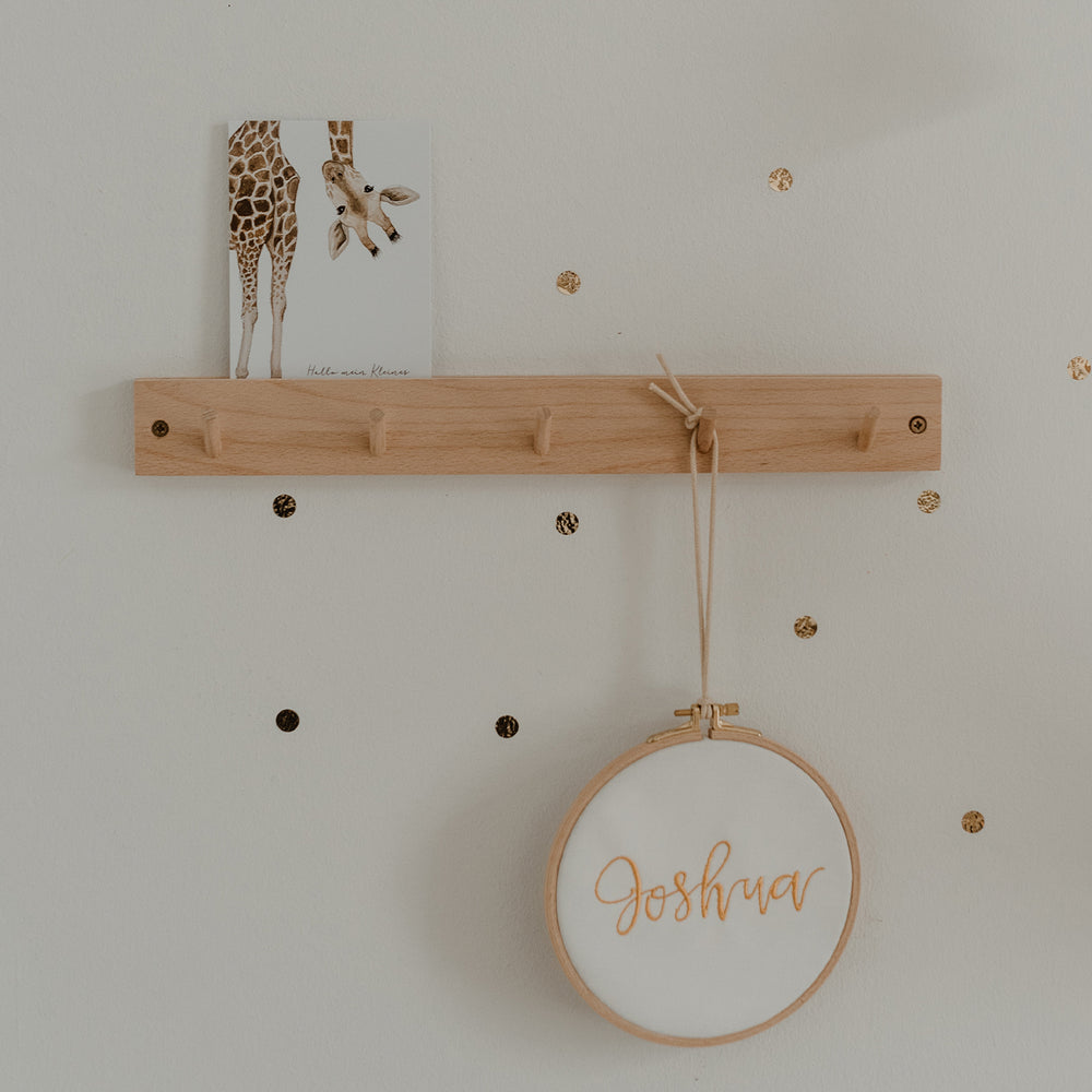 Rail à crochets avec porte-cartes 42 cm