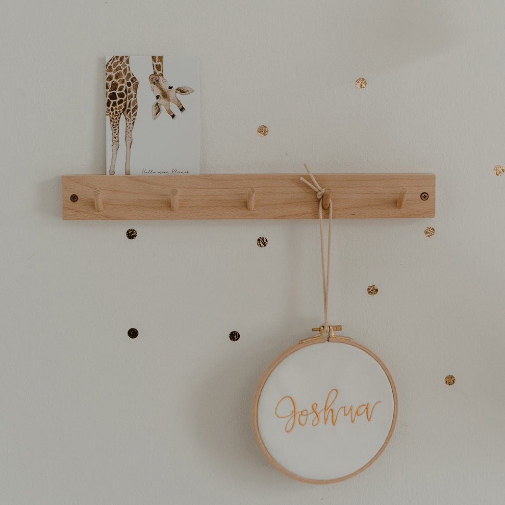 Rail à crochets avec porte-cartes 42 cm