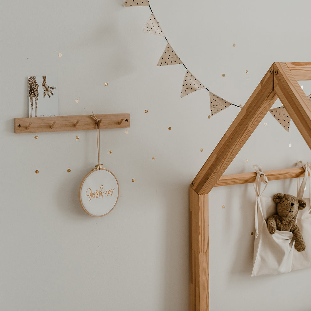 Rail à crochets avec porte-cartes 42 cm