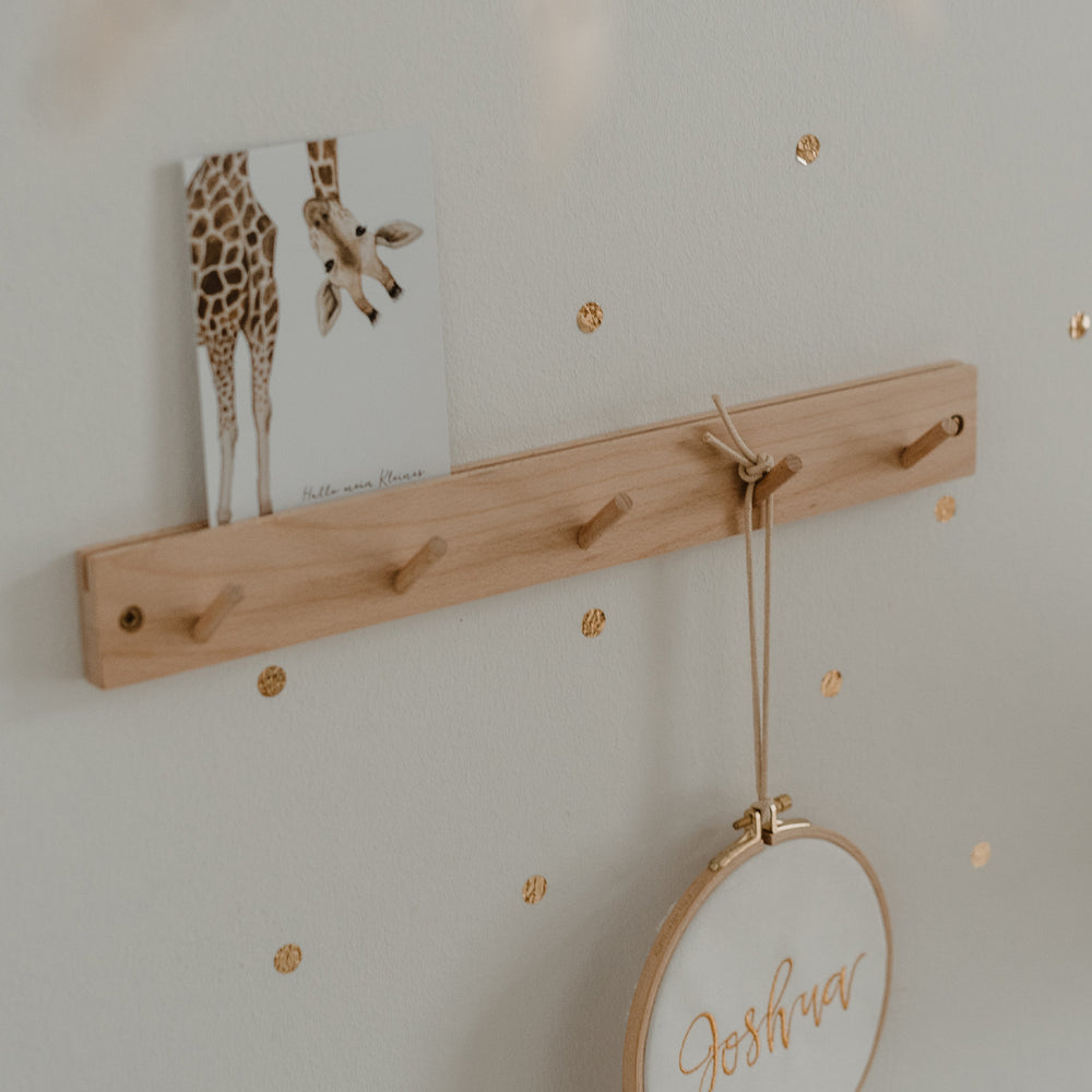 Rail à crochets avec porte-cartes 42 cm