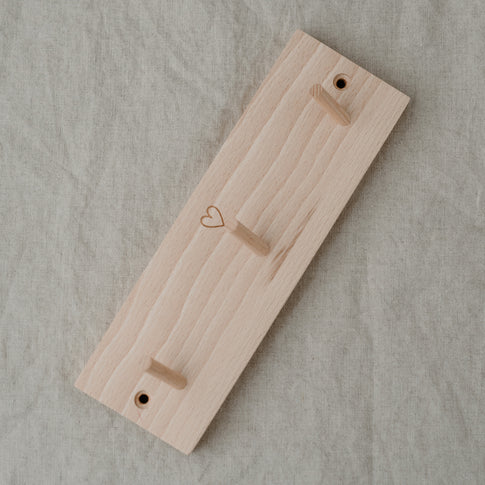 Barre à crochets coeur 23cm