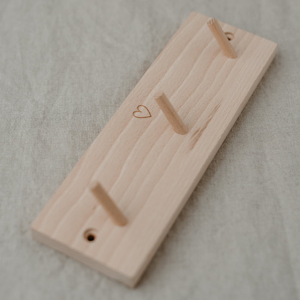 Barre à crochets coeur 23cm