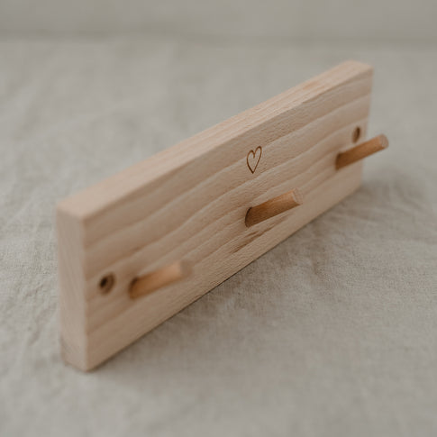 Barre à crochets coeur 23cm