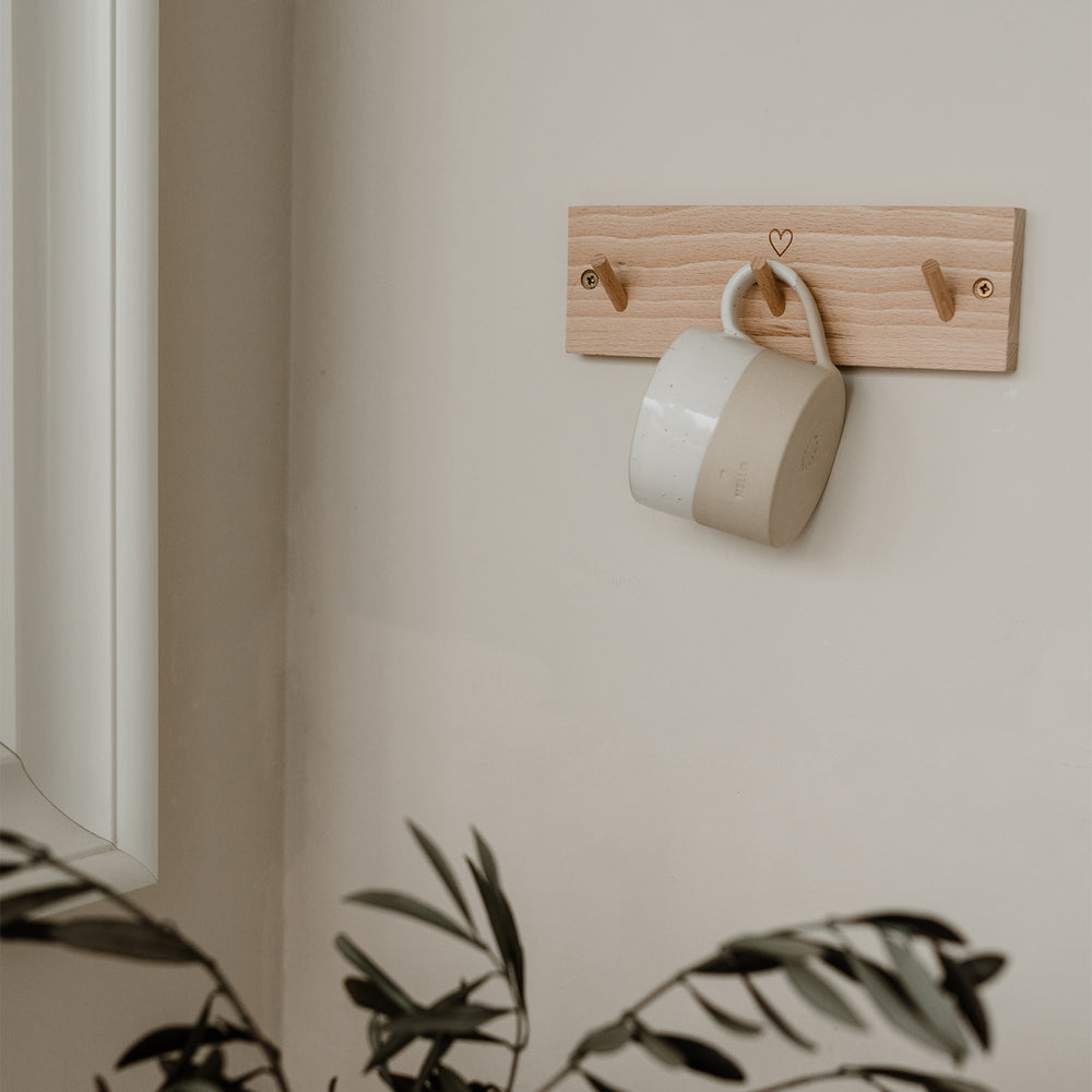 Barre à crochets coeur 23cm