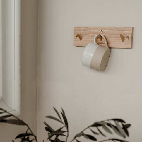 Barre à crochets coeur 23cm