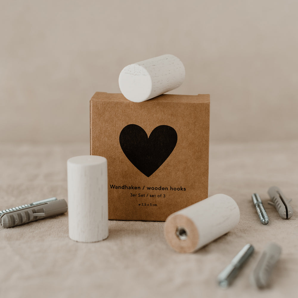 Crochets muraux blancs en lot de 3