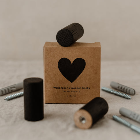 Crochets muraux noirs en lot de 3