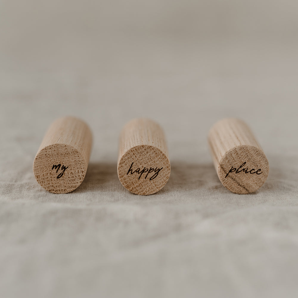 Crochets muraux Happy Place en lot de 3