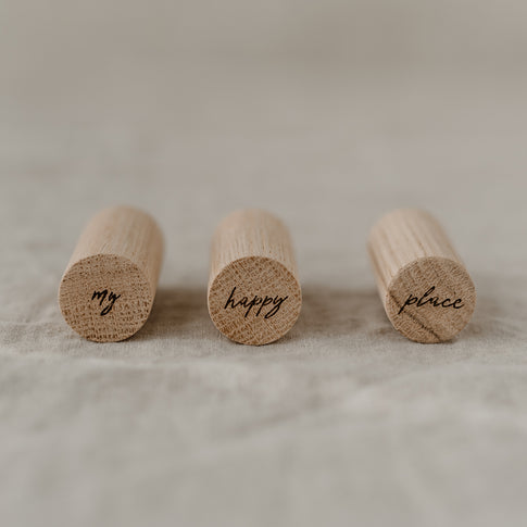 Crochets muraux Happy Place en lot de 3