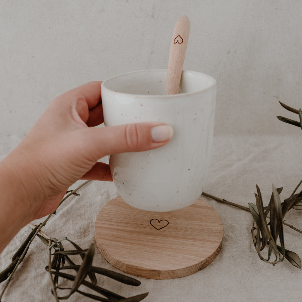 Dessous de verre en chêne cœur