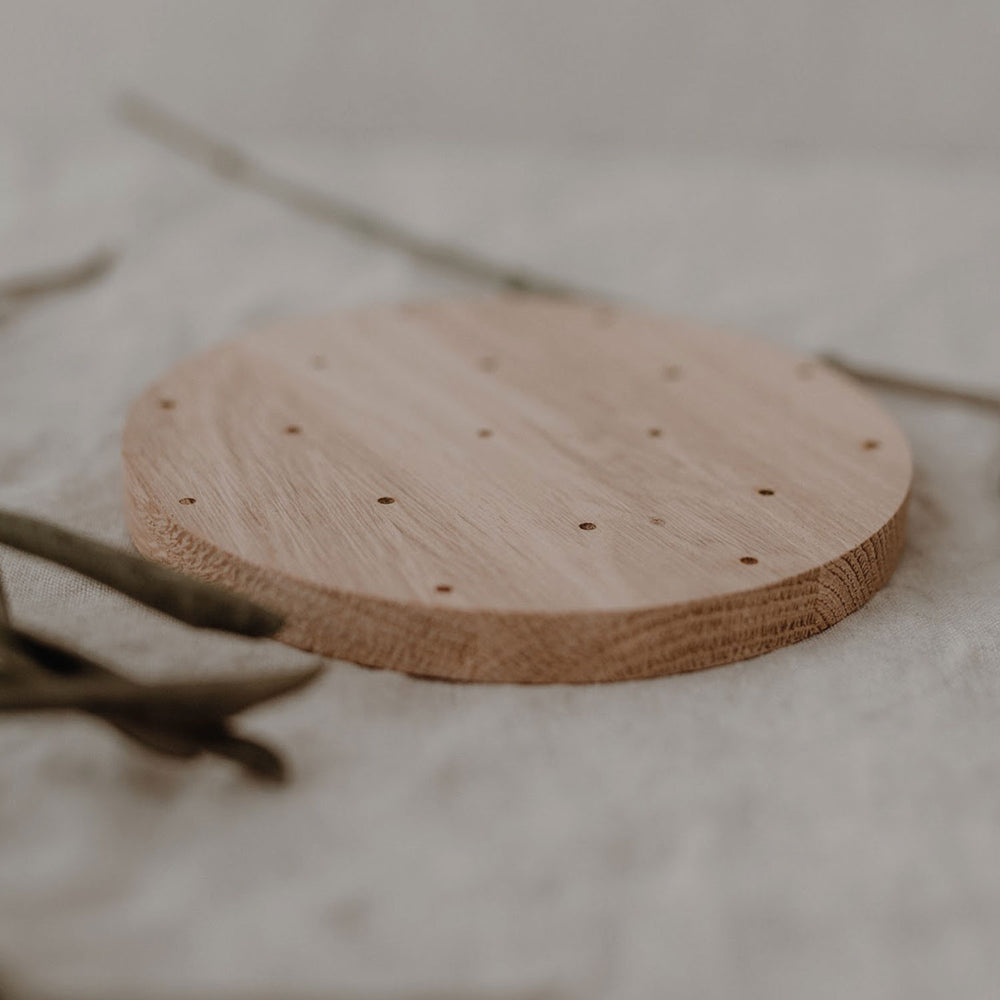 Dessous de verre en chêne à pois