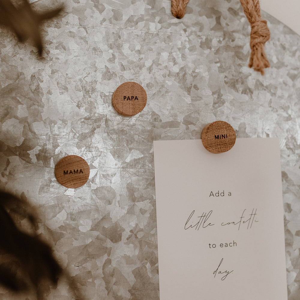 Aimants en bois famille en lot de 3