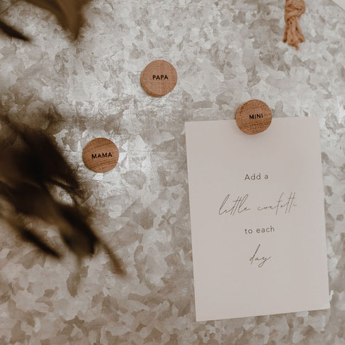 Aimants en bois famille en lot de 3