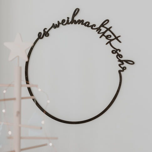 Couronne en bois Es weihnachtet sehr