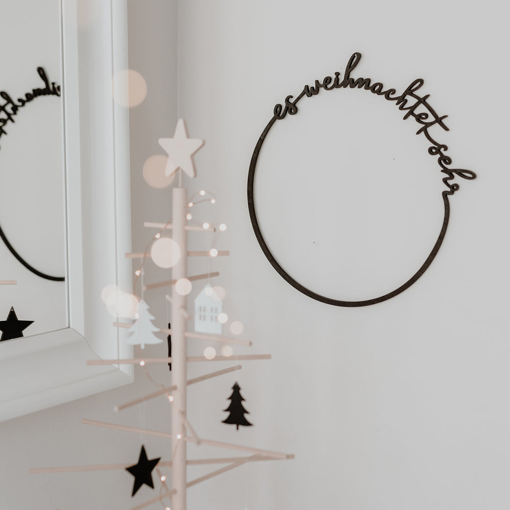 Couronne en bois Es weihnachtet sehr