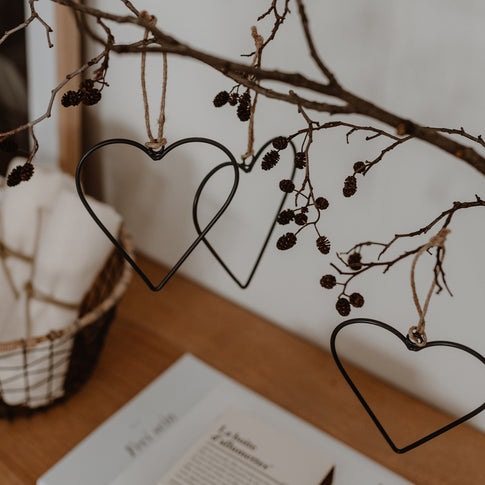 Pendentif Coeur en métal lot de 6