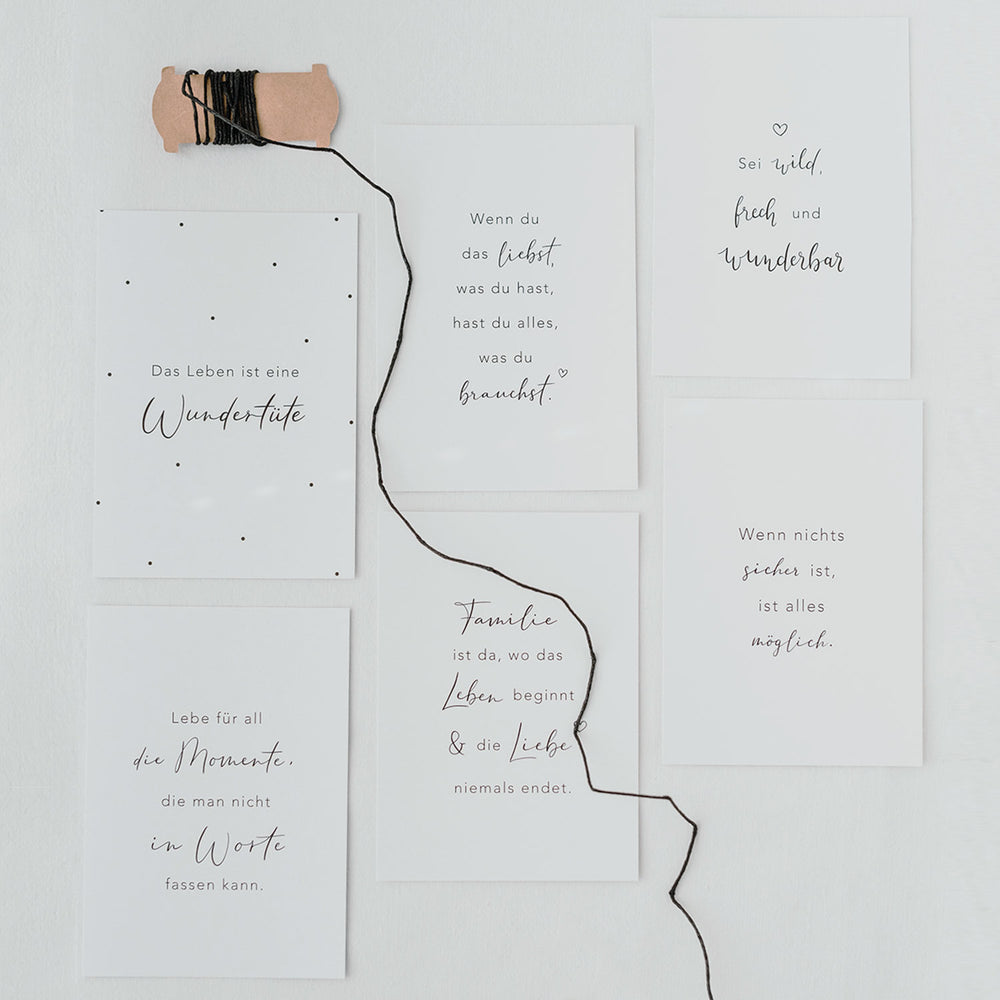 Lot de 6 cartes "proverbes"