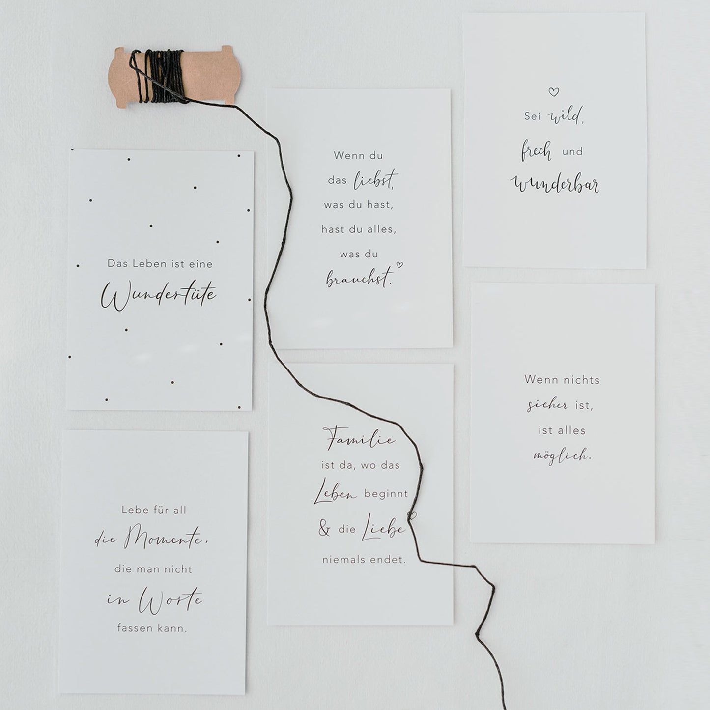 Lot de 6 cartes "proverbes"