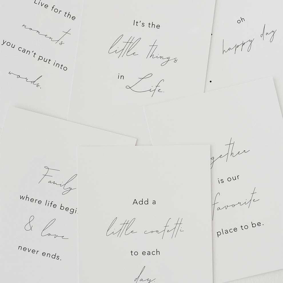 Lot de 6 cartes "Quotes"