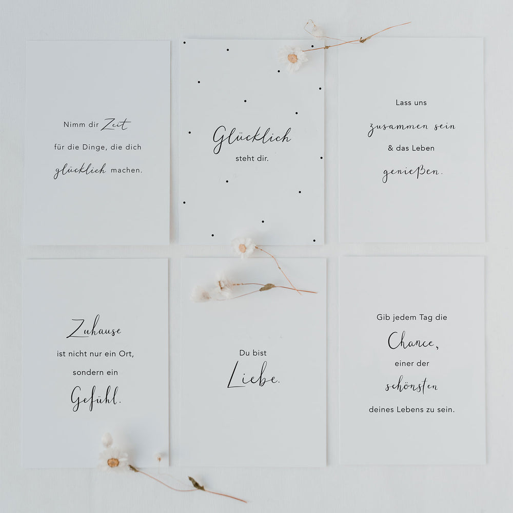 Cartes  Glücklich en lot de 6