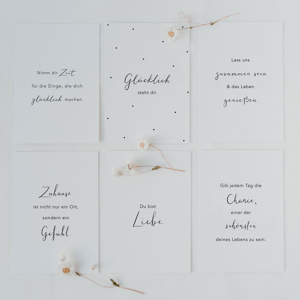 Cartes  Glücklich en lot de 6