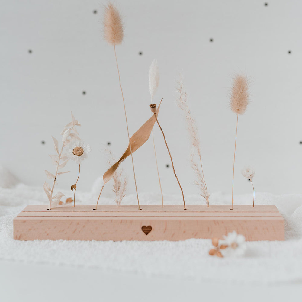 Grand support de cartes et fleurs séchées "Coeur"