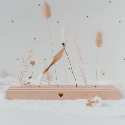 Grand support de cartes et fleurs séchées "Coeur"