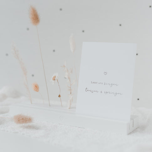 Großer Karten- und Trockenblumenständer weiß