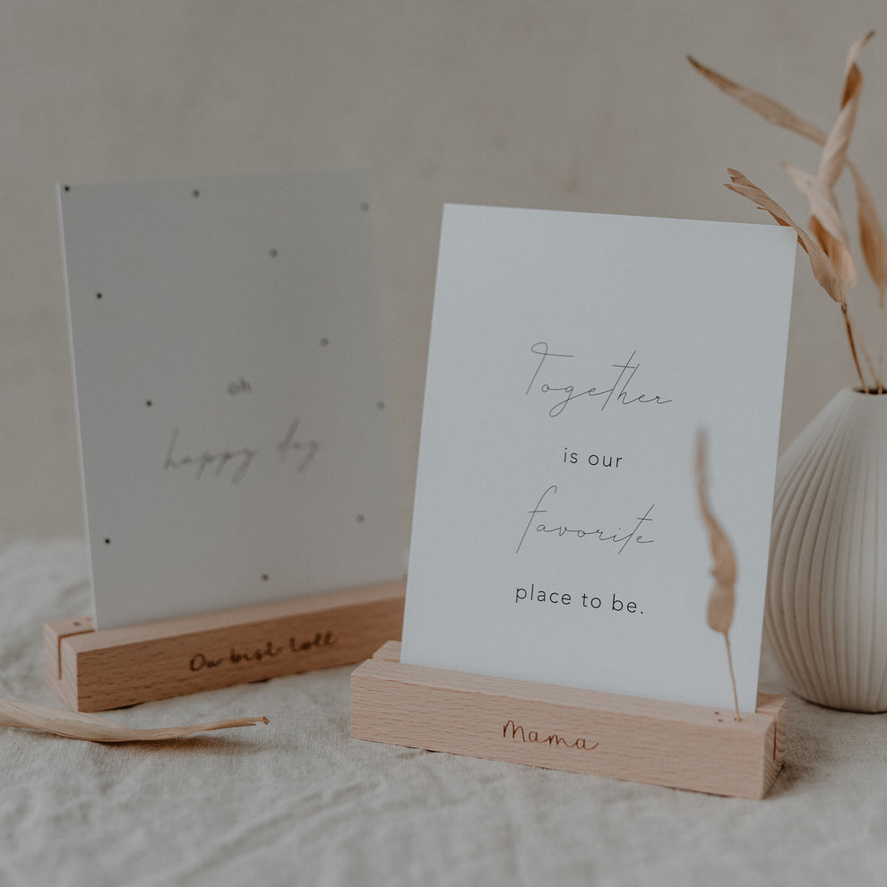 Porte-cartes et fleurs séchées Mama en lot de 2