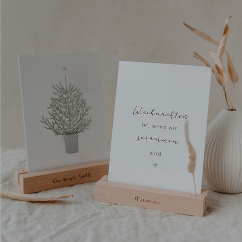 Porte-cartes et fleurs séchées Mama en lot de 2