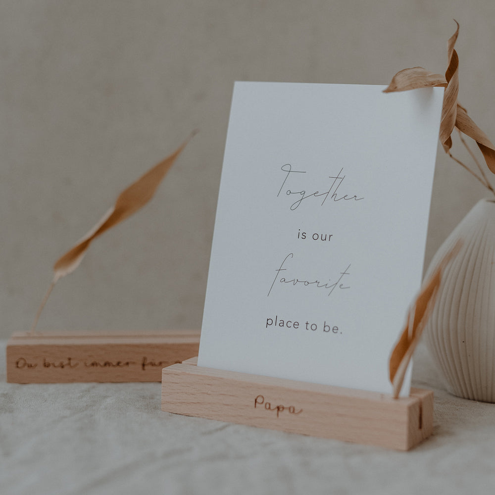 Porte-cartes et fleurs séchées Papa en lot de 2