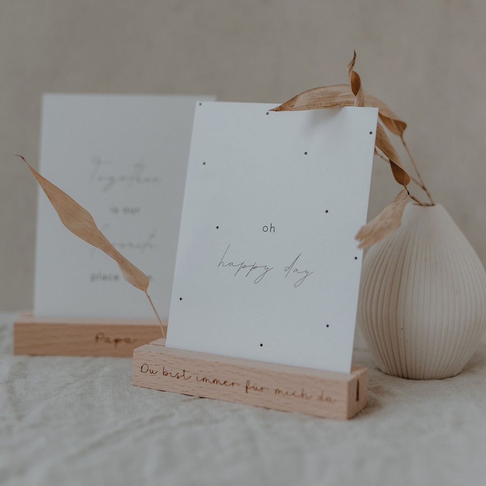 Porte-cartes et fleurs séchées Papa en lot de 2