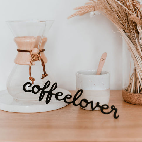 Lettrage en relief en bois Coffeelover
