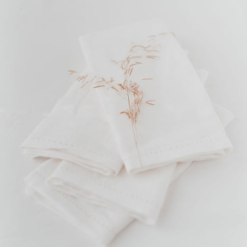 Serviettes en lin blanches en lot de 4