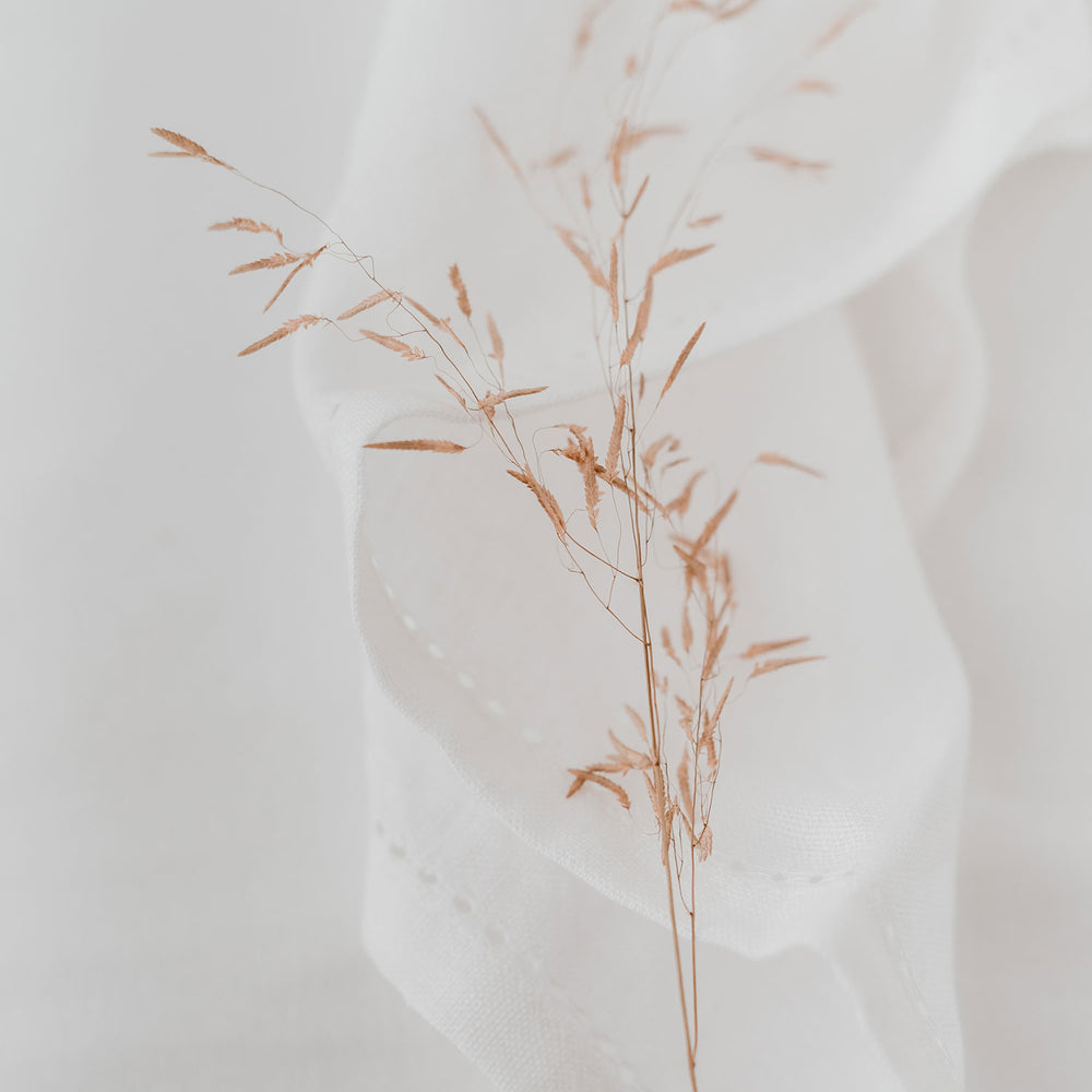 Serviettes en lin blanches en lot de 4