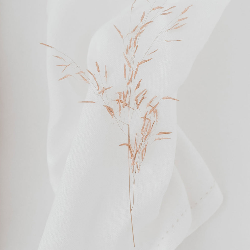 Serviettes en lin blanches en lot de 4