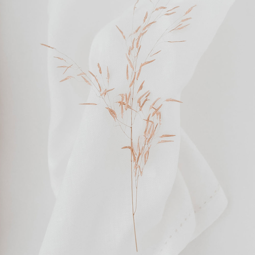 Serviettes en lin blanches en lot de 4