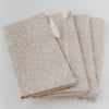 Serviettes en lin naturel à pois en lot de 4
