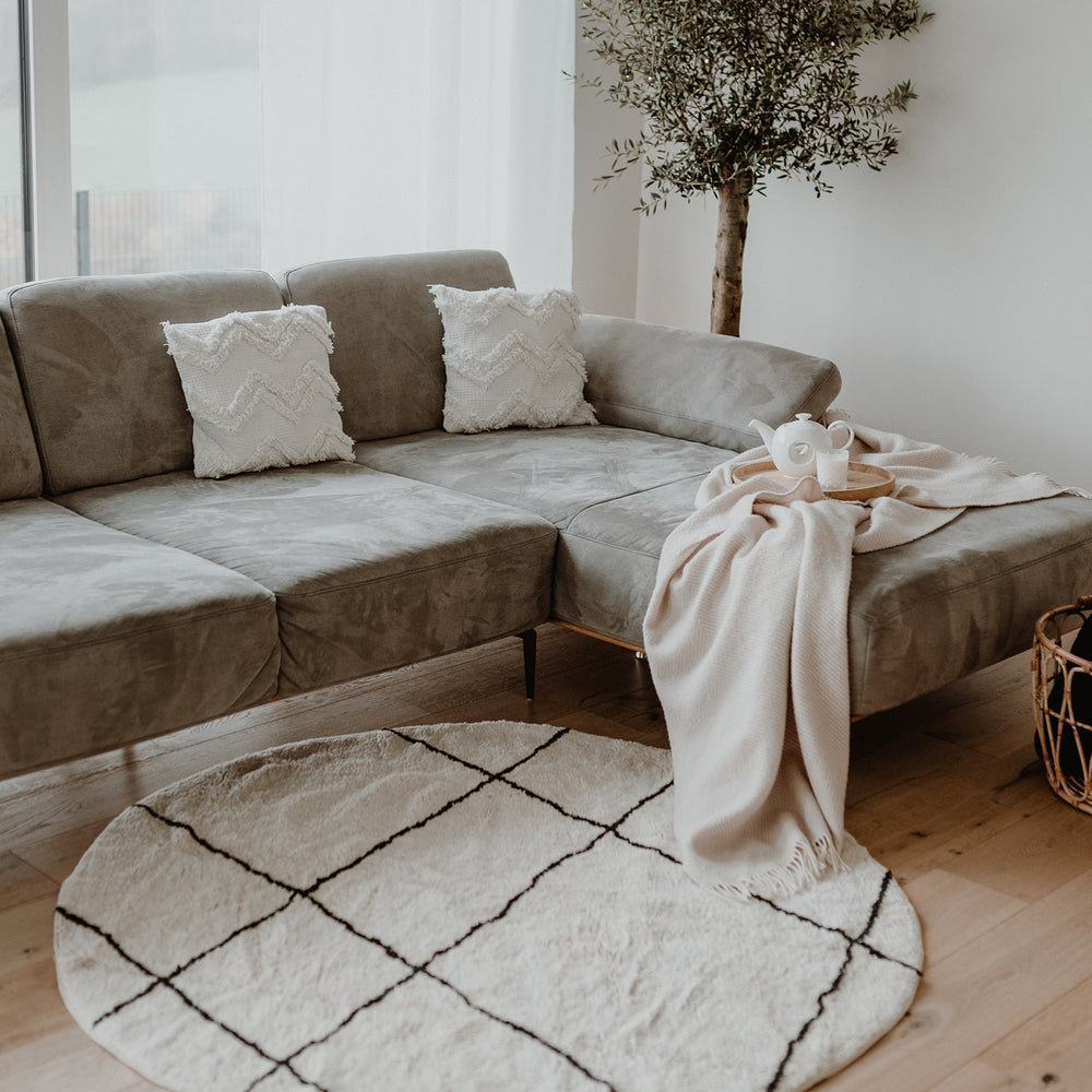 Tapis tissé ronde Lines